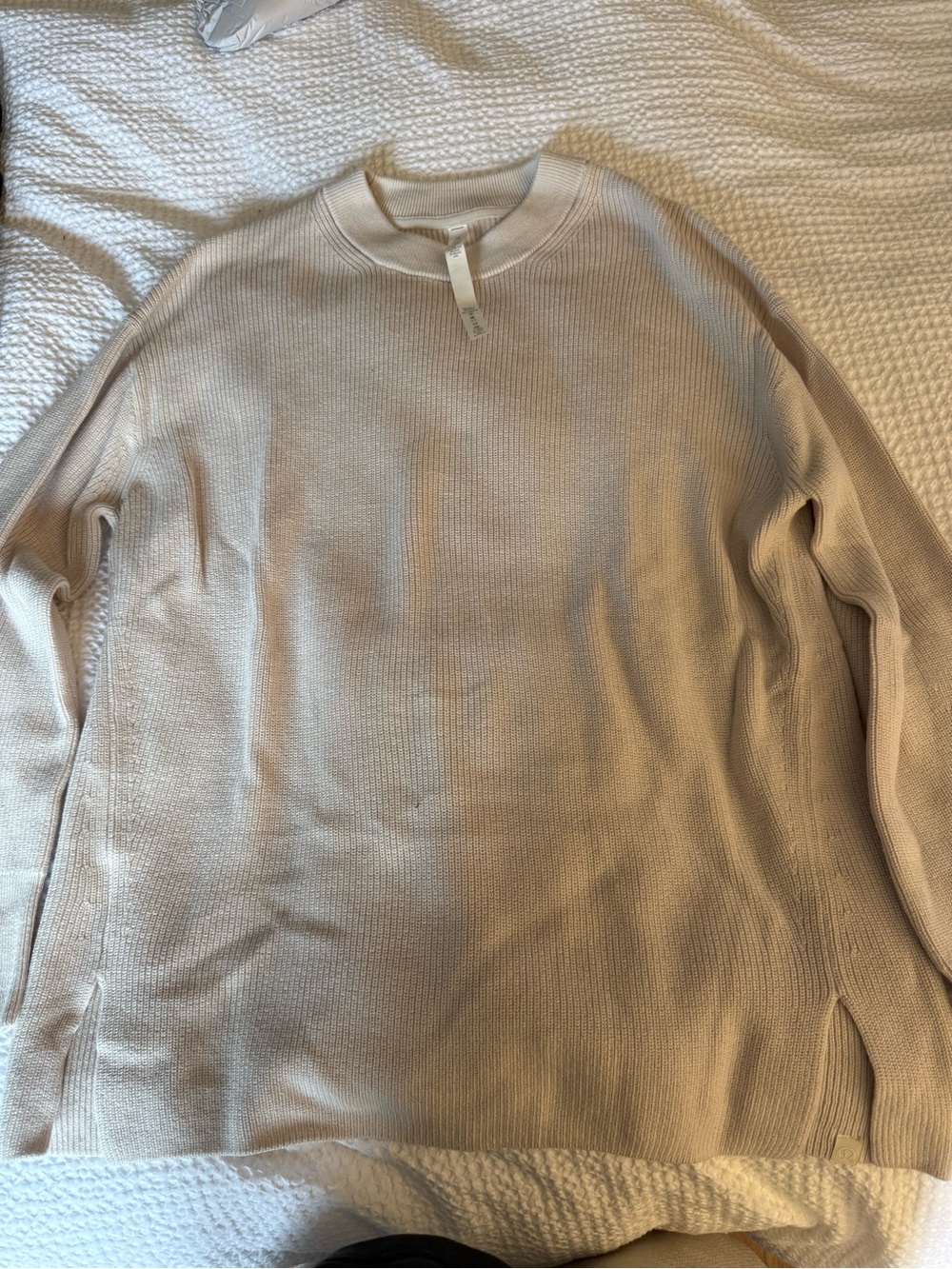 lululemon athletica Women's Beige Crewneck Ribbed Sweater